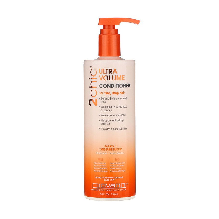 Кондиціонер Giovanni 2chic Ultra-Volume Conditioner Tangerine &amp; Papaya Butter для тонкого та ослабленого волосся, 710 мл